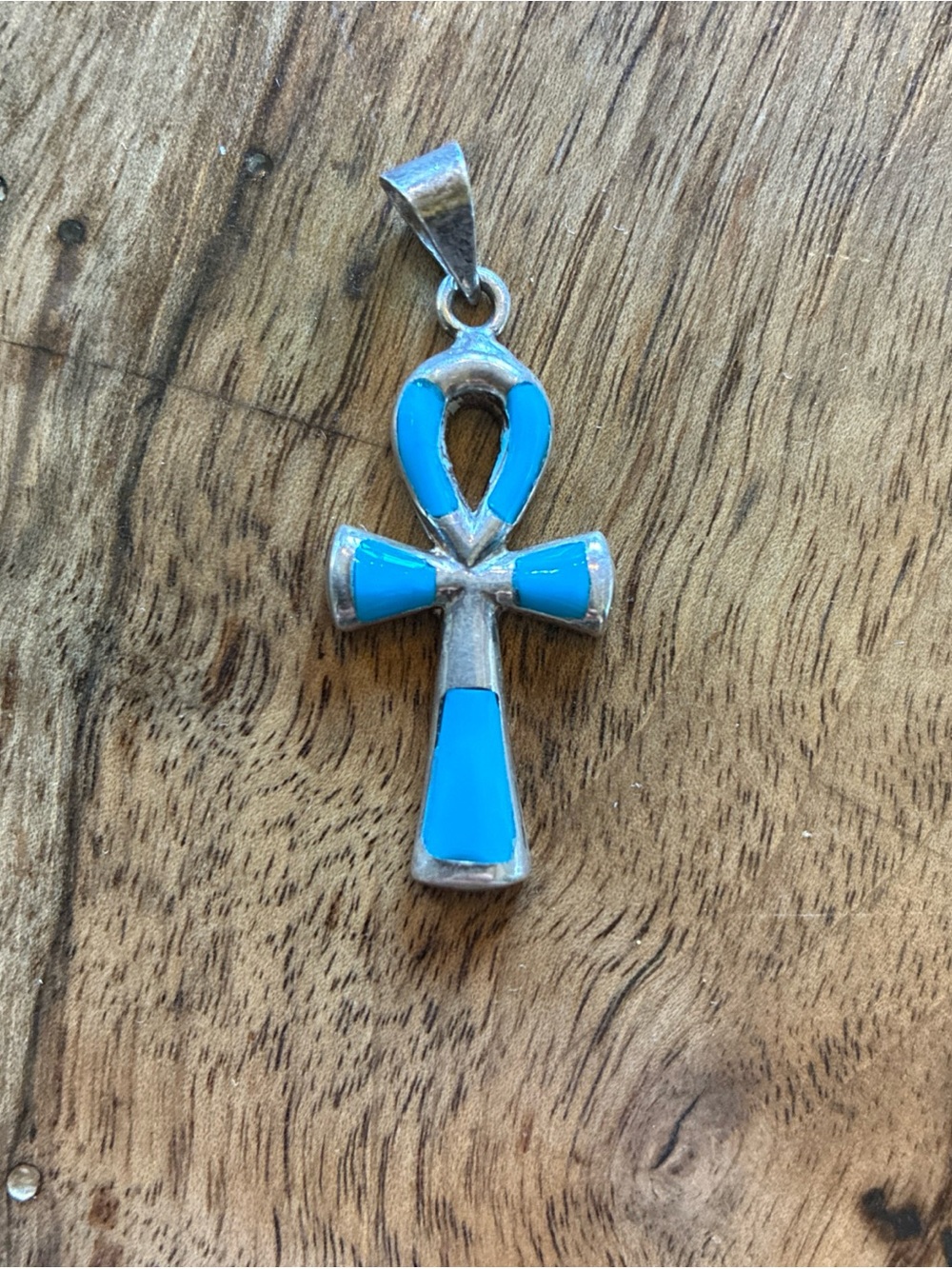 Silver Turquoise Ankh Pendant - Elegant Women’s Necklace Charm